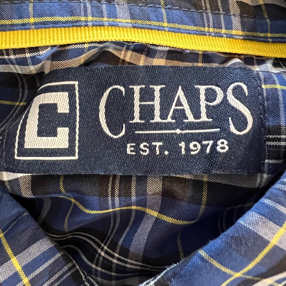 Chaps long Sleeve Button-up Menās Shirt Large - Picture 4 of 5
